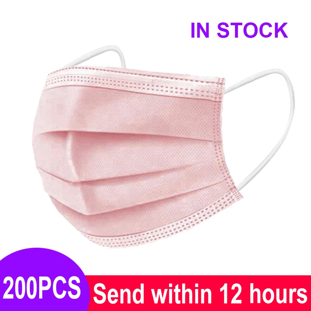 Mouth Masks 3-layer Anti-Dust Disposable Mascarillas Non Woven Meltblown Cloth Masks Elastic Ear Loop Face Mask Purest Peak